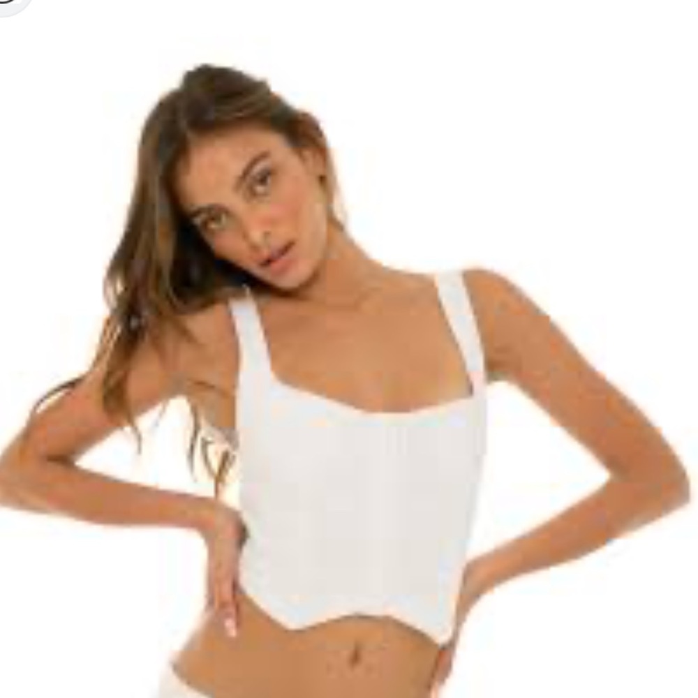 white denim Are You Am I Top